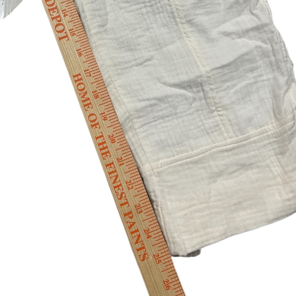 Madewell Cream Textured Pants wide leg Large - Picture 11 of 11
